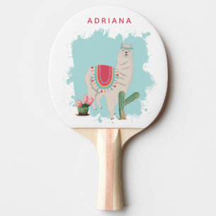 Raquette De Ping Pong Tennis de table sur mesure Fiesta Llama et Cactus