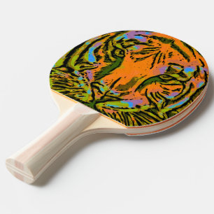 Raquette De Ping Pong TÊTE de TIGRE d'art de bruit + votre backgr. et