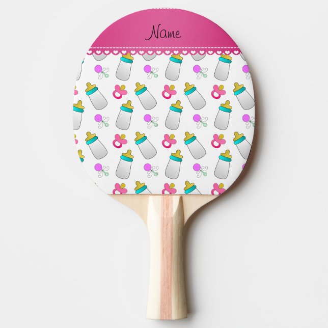 Raquette De Ping Pong Tétine blanche nommée de hochet de biberon (Devant)