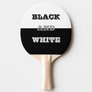 Raquette De Ping Pong Texte Blanc Gris Noir Et Couleurs Solides