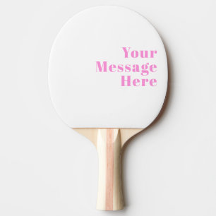 Raquette De Ping Pong Texte éditable rétro-moderne   Noir et rose