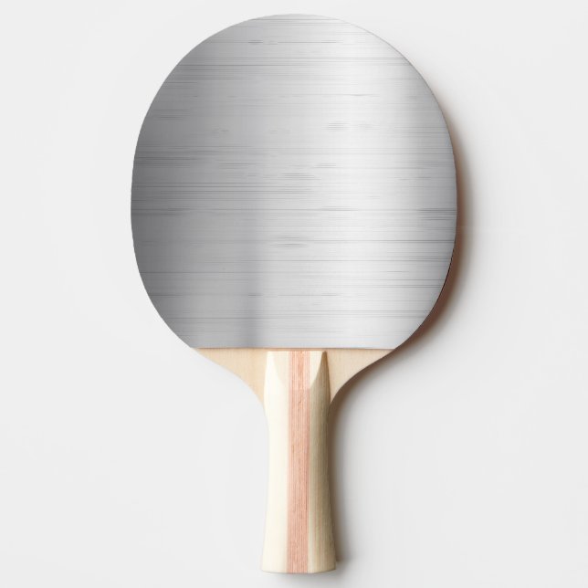 Raquette De Ping Pong Texture argentée en métal (Devant)