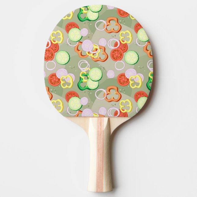 Raquette De Ping Pong Texture Avec Tranches De Légumes (Devant)