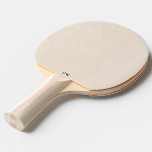 Raquette De Ping Pong Texture en lin beige simple typographie noire