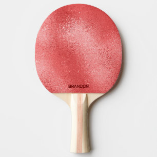 Raquette De Ping Pong Texture en verre chatoyant rouge iridescente
