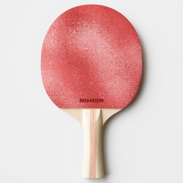 Raquette De Ping Pong Texture en verre chatoyant rouge iridescente (Devant)