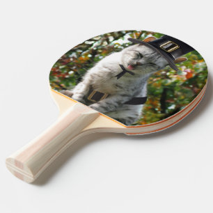 Raquette De Ping Pong Thanksgiving Pilgrim Cat