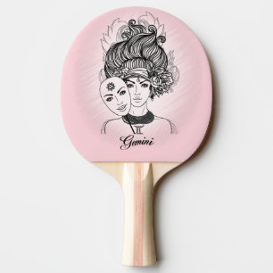 Raquette De Ping Pong Théâtre de la Dame Masquée Symbole du Zodiaque Gém