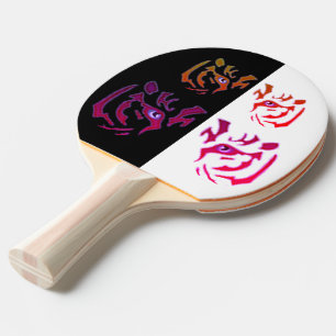 Raquette De Ping Pong Tiger face noir et blanc double face