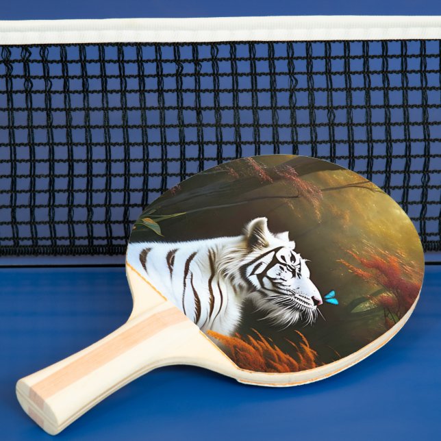 Raquette De Ping Pong Tigre Blanc Les Moments Amoureux, Ping Pong Paddle (Insitu)