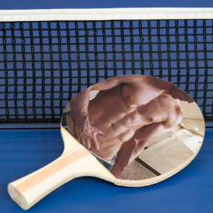 Raquette De Ping Pong Torse d'homme musclé torse nu sixpack de SlipperyJ