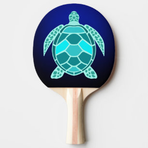 Raquette De Ping Pong Tortue turquoise sarcelle verte bleue