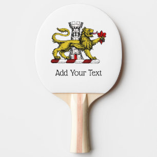 Raquette De Ping Pong Tour Lion Fleur de Lis Crest Emblem C