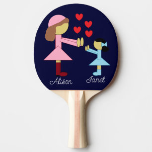 Raquette De Ping Pong Tous les enfants ont besoin d'amour : bleu foncé