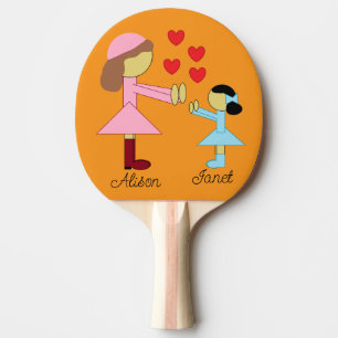 Raquette De Ping Pong Tous les enfants ont besoin d'amour : orange