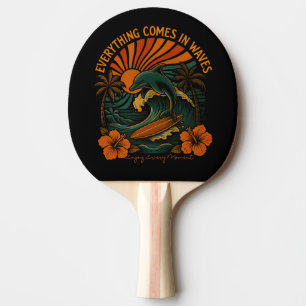 Raquette De Ping Pong Tout Vient En Vagues Rétro