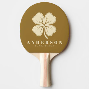 Raquette De Ping Pong Trèfle à quatre feuilles du désert chaud avec nom