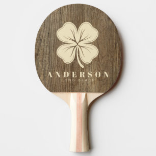 Raquette De Ping Pong Trèfle à quatre feuilles en bois de hickory avec n