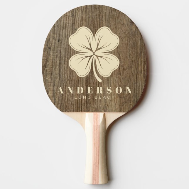 Raquette De Ping Pong Trèfle à quatre feuilles en bois de hickory avec n (Dos)