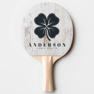 Raquette De Ping Pong Trèfle à quatre feuilles en bois peint blanc avec 