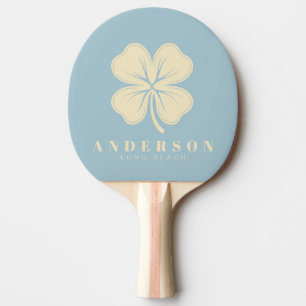 Raquette De Ping Pong Trèfle à quatre feuilles lumineux avec nom