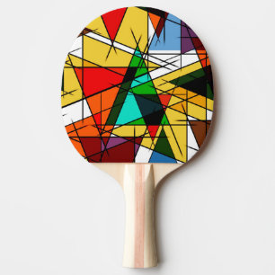 Raquette De Ping Pong Triangle Coloré Géométrique Moderne