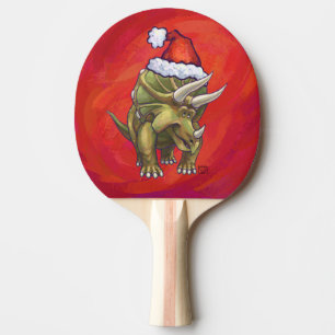 Raquette De Ping Pong Tricératops Noël En Rouge