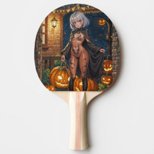 Raquette De Ping Pong Trick or Treater, courageuse fille en costume d'Ha