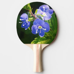 Raquette De Ping Pong Trois fleurs bleues