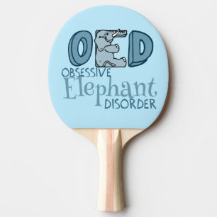 Raquette De Ping Pong Trouble d'éléphant obsessionnel bleu mou