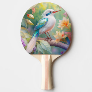 Raquette De Ping Pong Turquoise aile crête blanche Imaginaire Oiseau