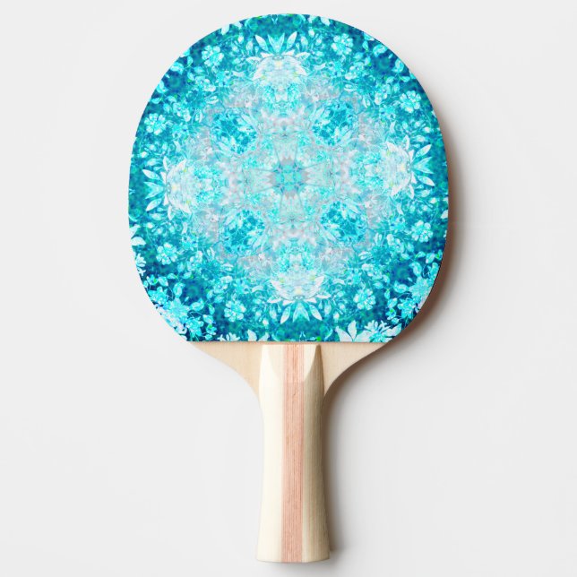 Raquette De Ping Pong Turquoise Aqua Blue Floral (Devant)