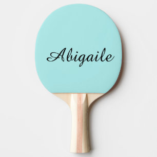 Raquette De Ping Pong Turquoise Nom de calligraphie Minimaliste tendance