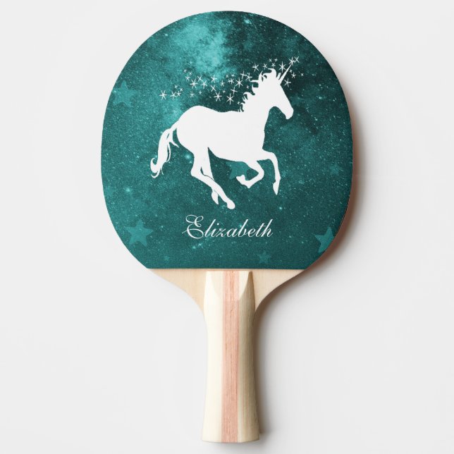 Raquette De Ping Pong Turquoise Unicorne Personnalisé Ping Paddle (Devant)