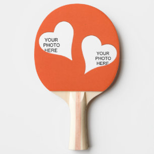 Raquette De Ping Pong Two Hearts on Orange Ajouter des photos Cadre