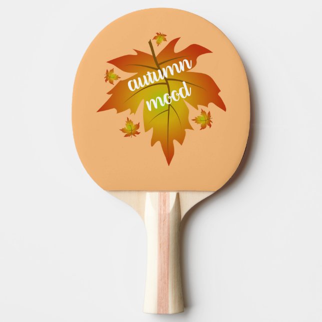 Raquette De Ping Pong Typographie de l'humeur d'automne feuille d'érable (Devant)