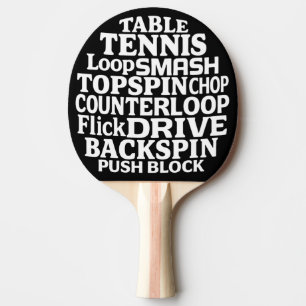 Raquette De Ping Pong Typographie Moderne Word Art   Texte Blanc Ping Po