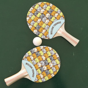 Raquette De Ping Pong Un groupe de chats Motif Ping Pad personnalisé