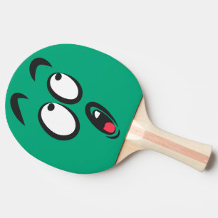 Raquette De Ping Pong Un joli Dessin Drôle À Visage Choqué
