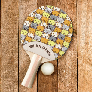 Raquette De Ping Pong Un Motif de chats personnalisé