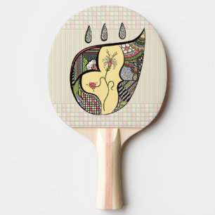 Raquette De Ping Pong Une Fleur À L'Intérieur De Ping Pong Paddle