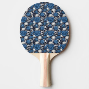 Raquette De Ping Pong Une série de crânes et de roses Design 12