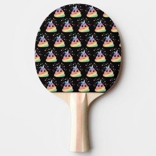 Raquette De Ping Pong Unicorne Rainbow Poop Emoji Kawaii