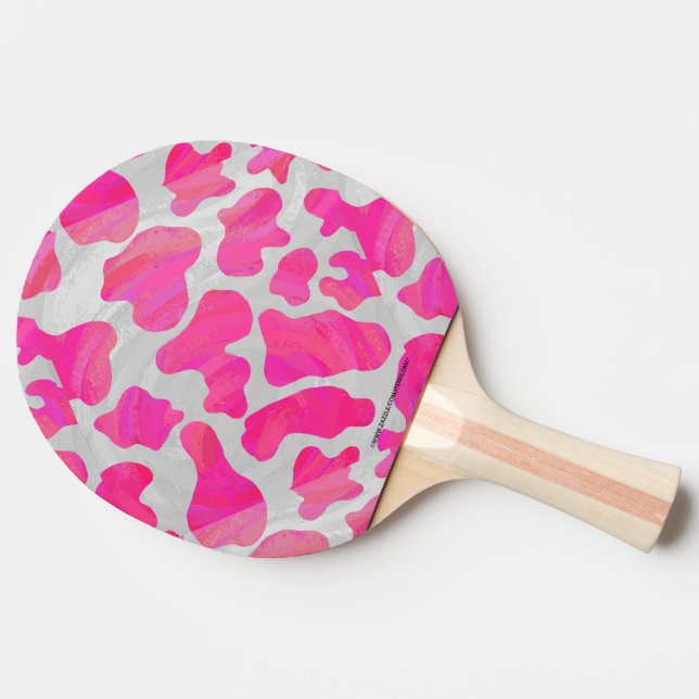 Raquette De Ping Pong Vache rose et blanc chaud (Côté)