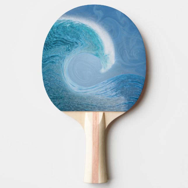 Raquette De Ping Pong Vague Bleue Artistique (Devant)