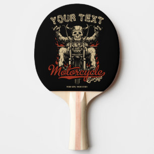 Raquette De Ping Pong Vélo personnalisé Skeleton Motorcycle Shop Garag