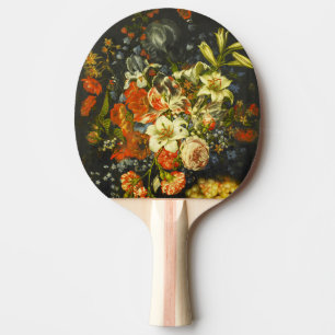 Raquette De Ping Pong Vie morte avec fleurs et fruits