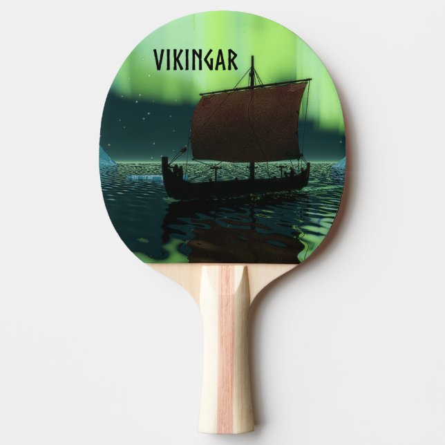 Raquette De Ping Pong Viking Navire Et Lumières Du Nord (Devant)