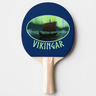 Raquette De Ping Pong Viking Navire Et Lumières Du Nord