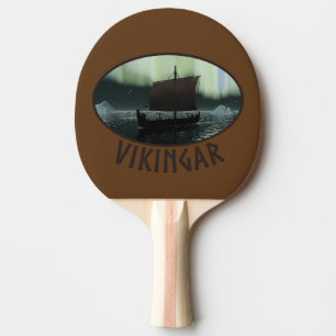 Raquette De Ping Pong Viking Navire Et Lumières Du Nord